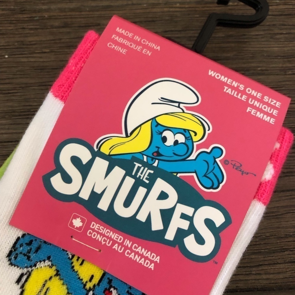 The Smurfs white smurfit Woman’s Crew socks - Picture 2 of 4